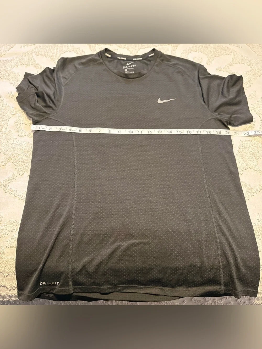 Nike Black/Gray Short Sleeve Dri-FIT Tee with White Swoosh